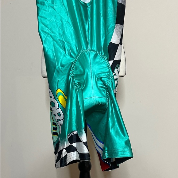 Vintage Bianchi Santini MaTeal Cycling Bib Shorts Made in Italy - Picture 4 of 12